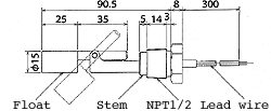 塑料液位開關(guān)（水位開關(guān)/液位傳感器）MFS10-N2-1尺寸規(guī)格